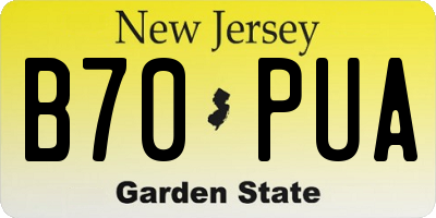 NJ license plate B70PUA