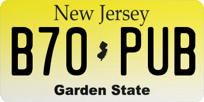 NJ license plate B70PUB