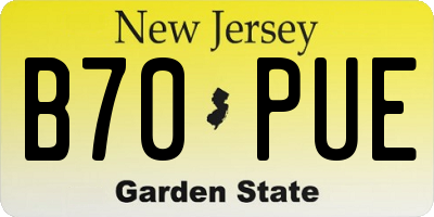 NJ license plate B70PUE