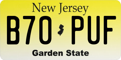 NJ license plate B70PUF