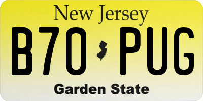 NJ license plate B70PUG