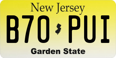 NJ license plate B70PUI