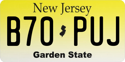 NJ license plate B70PUJ