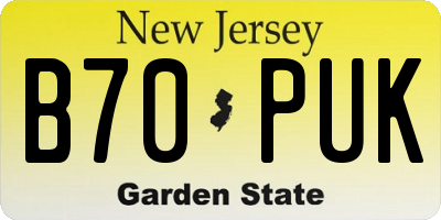 NJ license plate B70PUK