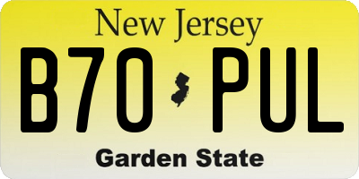 NJ license plate B70PUL