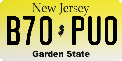NJ license plate B70PUO