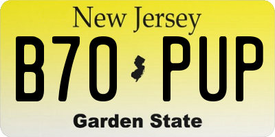NJ license plate B70PUP