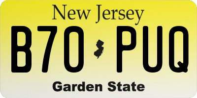 NJ license plate B70PUQ