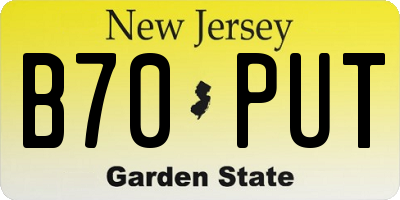 NJ license plate B70PUT