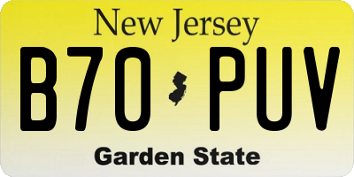NJ license plate B70PUV