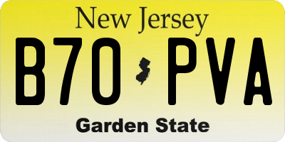 NJ license plate B70PVA