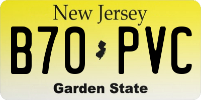 NJ license plate B70PVC
