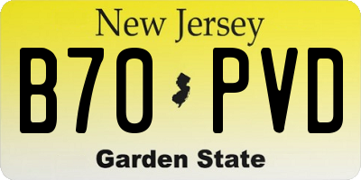 NJ license plate B70PVD
