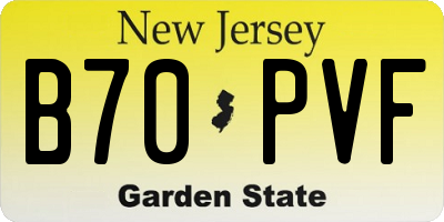 NJ license plate B70PVF
