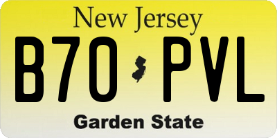 NJ license plate B70PVL