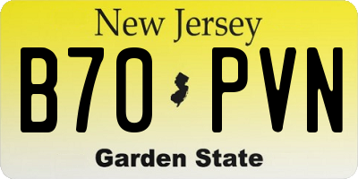 NJ license plate B70PVN