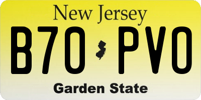 NJ license plate B70PVO