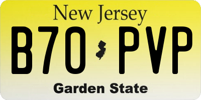 NJ license plate B70PVP