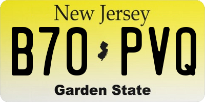 NJ license plate B70PVQ