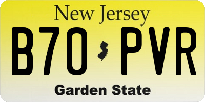 NJ license plate B70PVR
