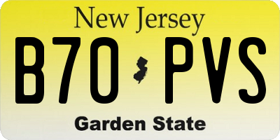 NJ license plate B70PVS