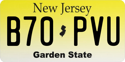 NJ license plate B70PVU