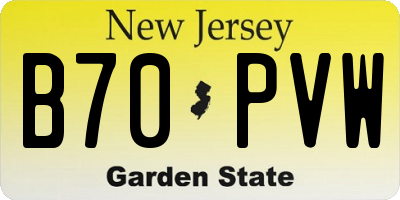 NJ license plate B70PVW