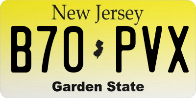 NJ license plate B70PVX