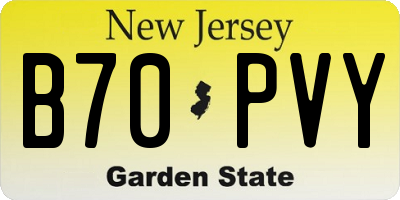 NJ license plate B70PVY