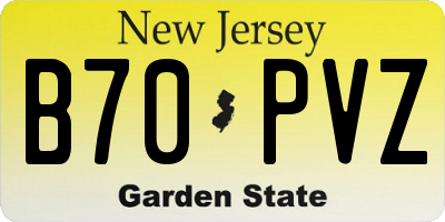 NJ license plate B70PVZ