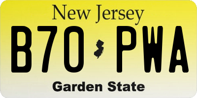 NJ license plate B70PWA