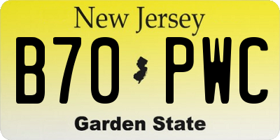 NJ license plate B70PWC