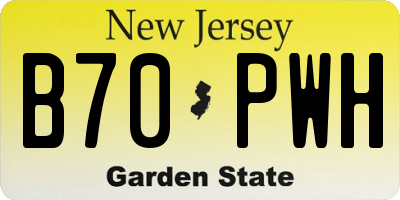 NJ license plate B70PWH