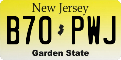 NJ license plate B70PWJ