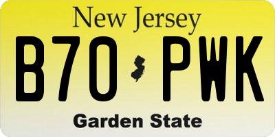 NJ license plate B70PWK