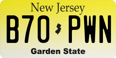 NJ license plate B70PWN