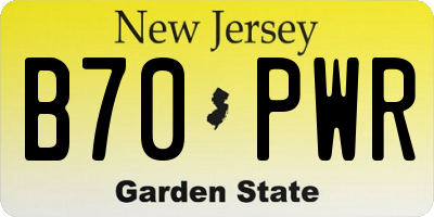 NJ license plate B70PWR