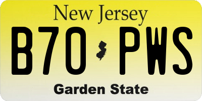 NJ license plate B70PWS