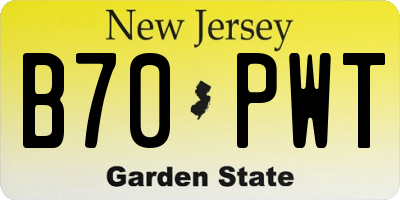 NJ license plate B70PWT
