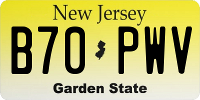 NJ license plate B70PWV