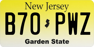 NJ license plate B70PWZ