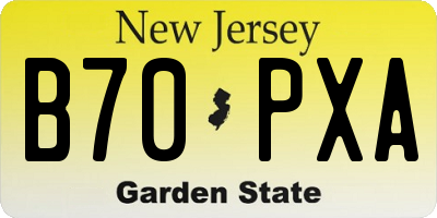 NJ license plate B70PXA