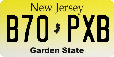 NJ license plate B70PXB