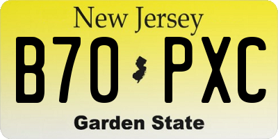 NJ license plate B70PXC