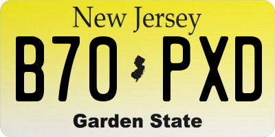 NJ license plate B70PXD