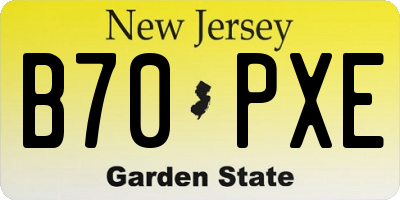 NJ license plate B70PXE