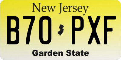 NJ license plate B70PXF
