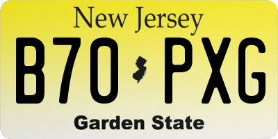 NJ license plate B70PXG