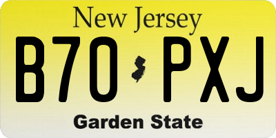 NJ license plate B70PXJ
