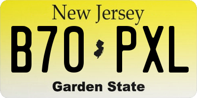 NJ license plate B70PXL